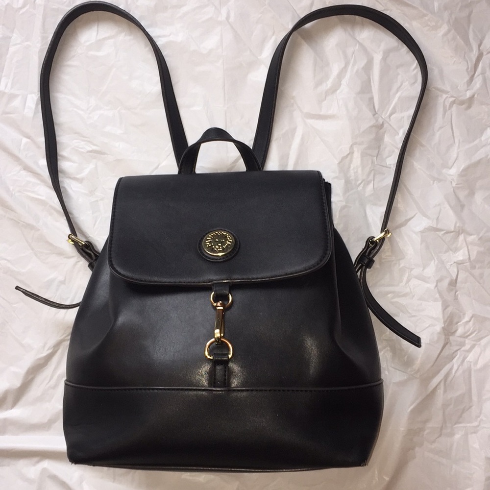 Anne Klein Vegan Leather Black Backpack